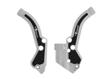 Racetech frame beschermers wit / zwart KTM SX 50 2024- & Husqvarna TC 50 2024- & Gas Gas MC 50 2024 - MxProStoreParts