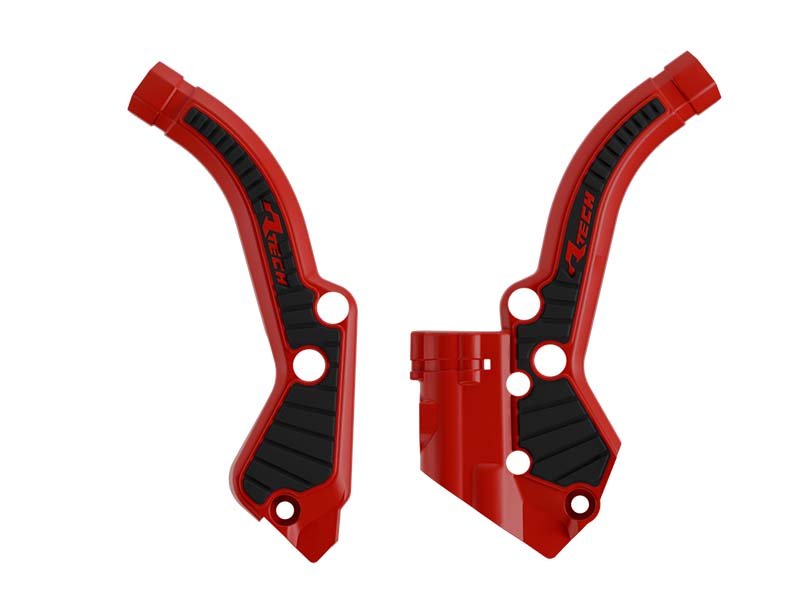 Racetech frame beschermers rood / zwart KTM SX 50 2024- & Husqvarna TC 50 2024- & Gas Gas MC 50 2024 - MxProStoreParts