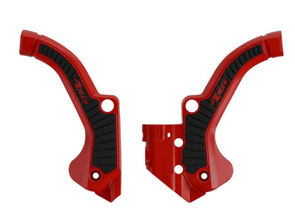 Racetech frame beschermers rood / zwart KTM SX 65 2024- & Husqvarna TC 65 2024- & Gas Gas MC 65 2024 - MxProStoreParts