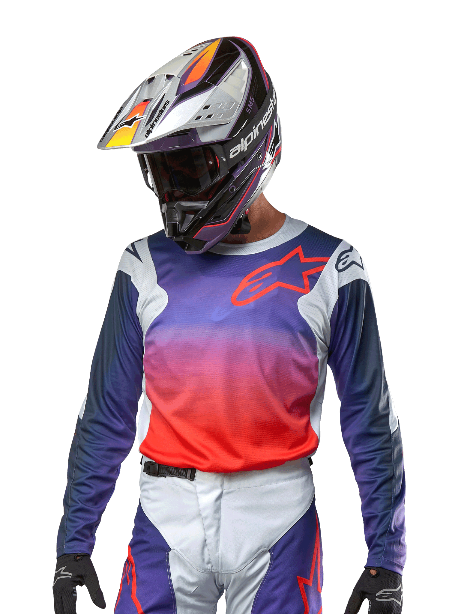 Alpinestars 2024 Racer Hoen Trikot Lichtgrau Warmorange Schwarz - MxProStoreParts
