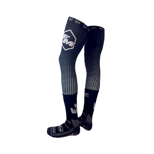 FM Racing MX Sokken voor kniebrace Zwart / Blauw voor crosslaarzen maat 40-42