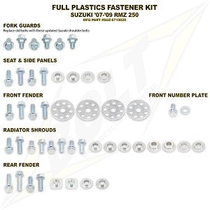 Bolt Volledige plastic set schroeven set Suzuki RM-Z 250 2007-2009 & RM-Z 450 2005-2007