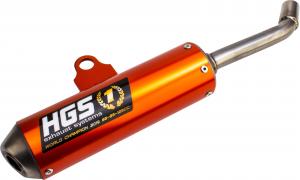 HGS uitlaatdemper alu oranje KTM SX 85 2018-2024 & Husqvarna TC 85 2018-2024 & Gas Gas MC 85 2021-2024