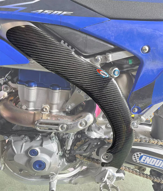 Pro Carbon framebeschermers ( lang ) Yamaha YZ 250F 2024- & YZ 450F 2023- & Fantic XXF 450 2024-