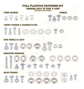 Bolt Volledige plastic set schroeven set Yamaha YZ 250F 14-18 & YZ 450F 14-17 & WR 250F 15-19 & WR 450F 16-18