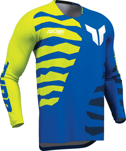THOR Launchmode Shredder crossshirt – Blauw/Wit/Fluorgeel