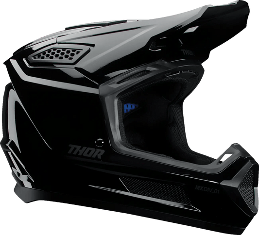THOR Fleet Blackout crosshelm – Zwart glanzend