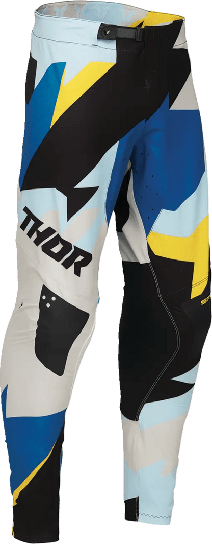 THOR Sportmode Brave crossbroek – Blauw/Zwart/Grijs/Geel