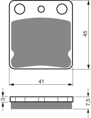 Technische illustratie: GOLDFREN Brake Pads 144 Ceramic carbon AD – 144 AD; uitvoering volgens artikelgegevens