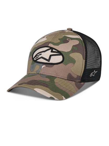 Alpinestars Hat Oblique Camo Trucker Snapback Green Camo/Black One Size – 1216-81110-6713-OS