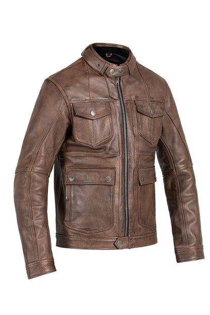 JOHN DOE Drifter leren herenjas bruin XL