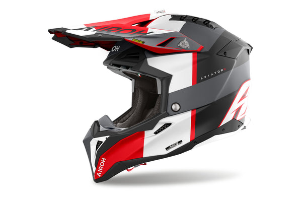 Airoh Aviator 3 crosshelm – Monarch grijs/rood mat
