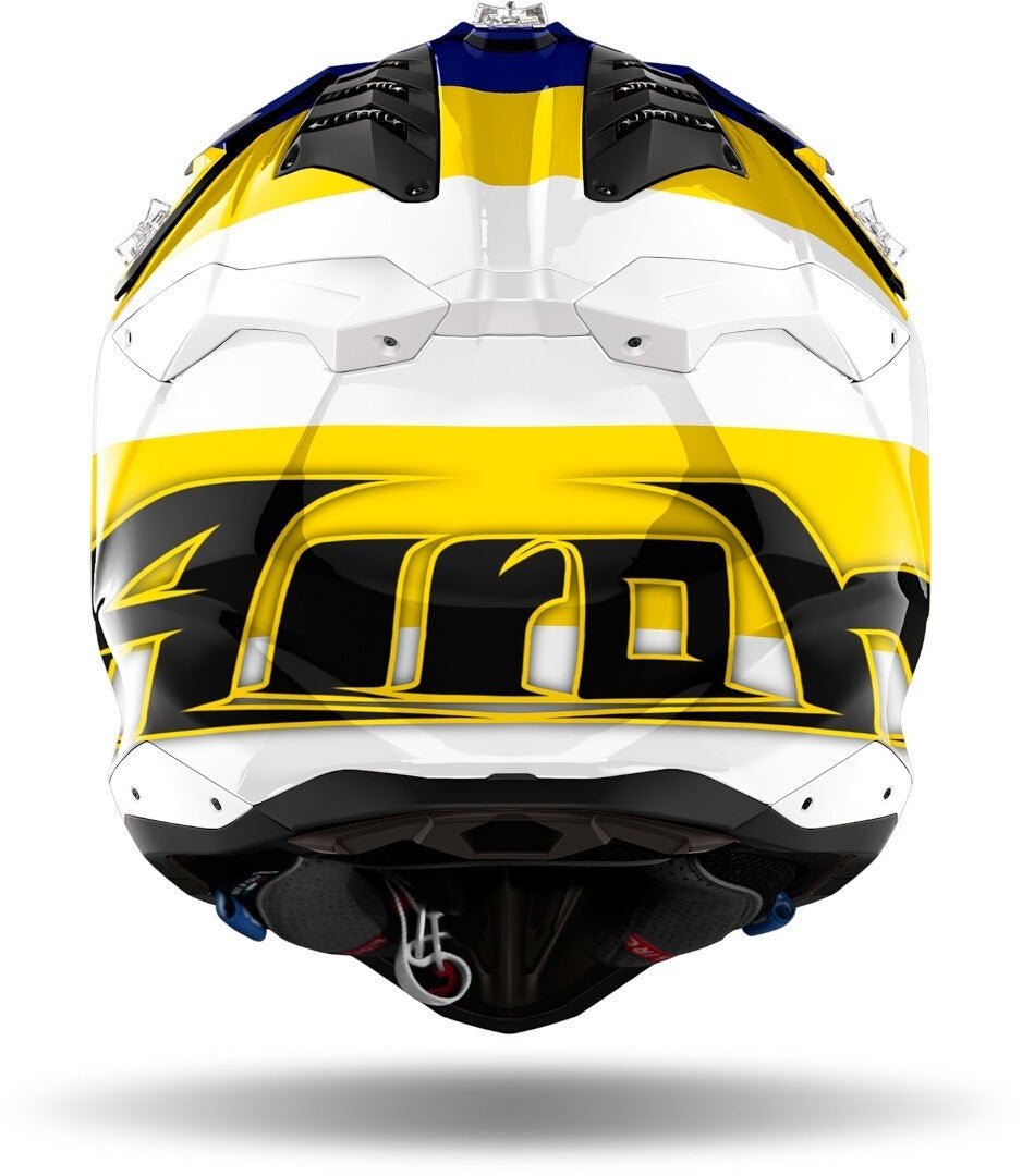 Airoh Aviator 3 Monarch Motocross Helmet Blue White Yellow - MxProStoreParts