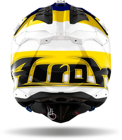 Airoh Aviator 3 Monarch Motocross Helmet Blue White Yellow - MxProStoreParts