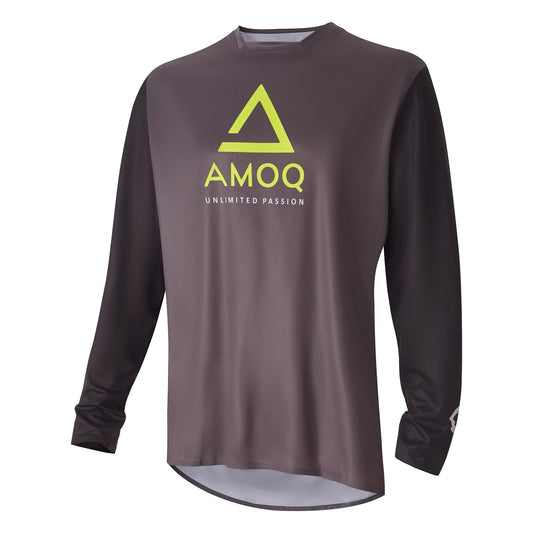 AMOQ Ascent Comp camiseta de cross gris/negro/amarillo fluorescente