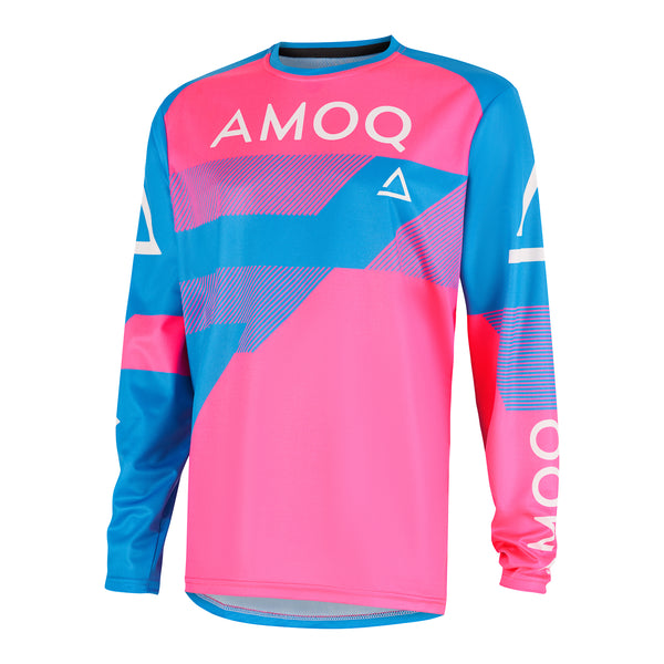 AMOQ Ascent Strive V2 crossshirt licht blauw-roze