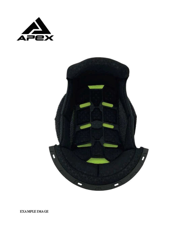 APEX MC500 Coolmax Topliner, black with lime-green padding, internal helmet liner