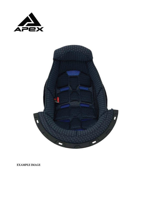 APEX MI200 Topliner navy blue padded helmet liner interior
