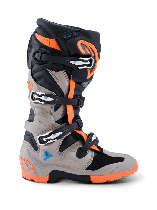 Alpinestars Tech 7 Enduro Laarzen 2026 – Zwart warm grijs oranje fluo