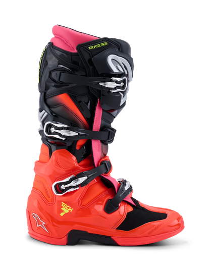 Alpinestars Tech 7 Laarzen – Zwart rood fluo roze fluo
