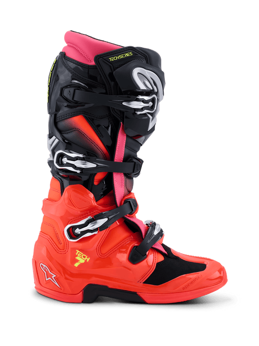 Alpinestars Tech 7 Laarzen – Zwart rood fluo roze fluo