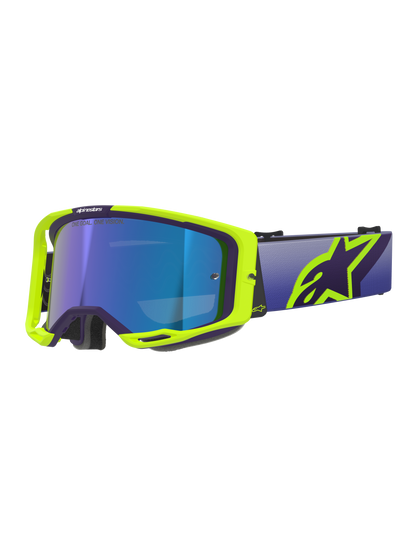 Alpinestars Vision 8 Corp Crossbril – Paars geel fluo spiegel blauw