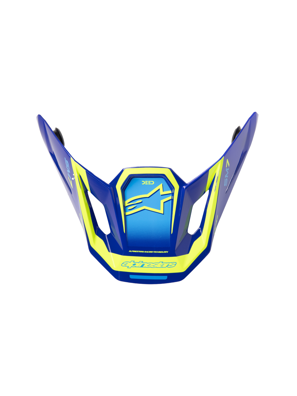 Alpinestars S-M7 Deed Vizier – Blauw geel fluo glans