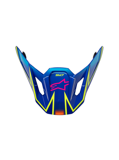 Alpinestars S-M7 Cast Vizier – Blauw roze geel fluo glans