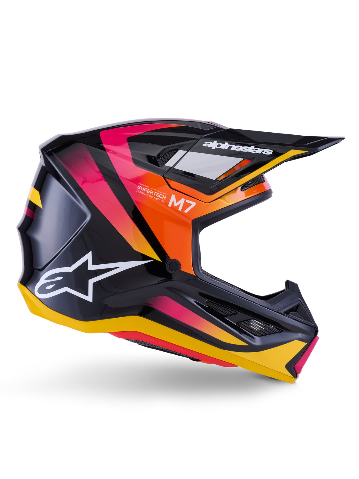 Alpinestars S-M7 Rise Helm ECE 22.06 – Zwart geel roze glans