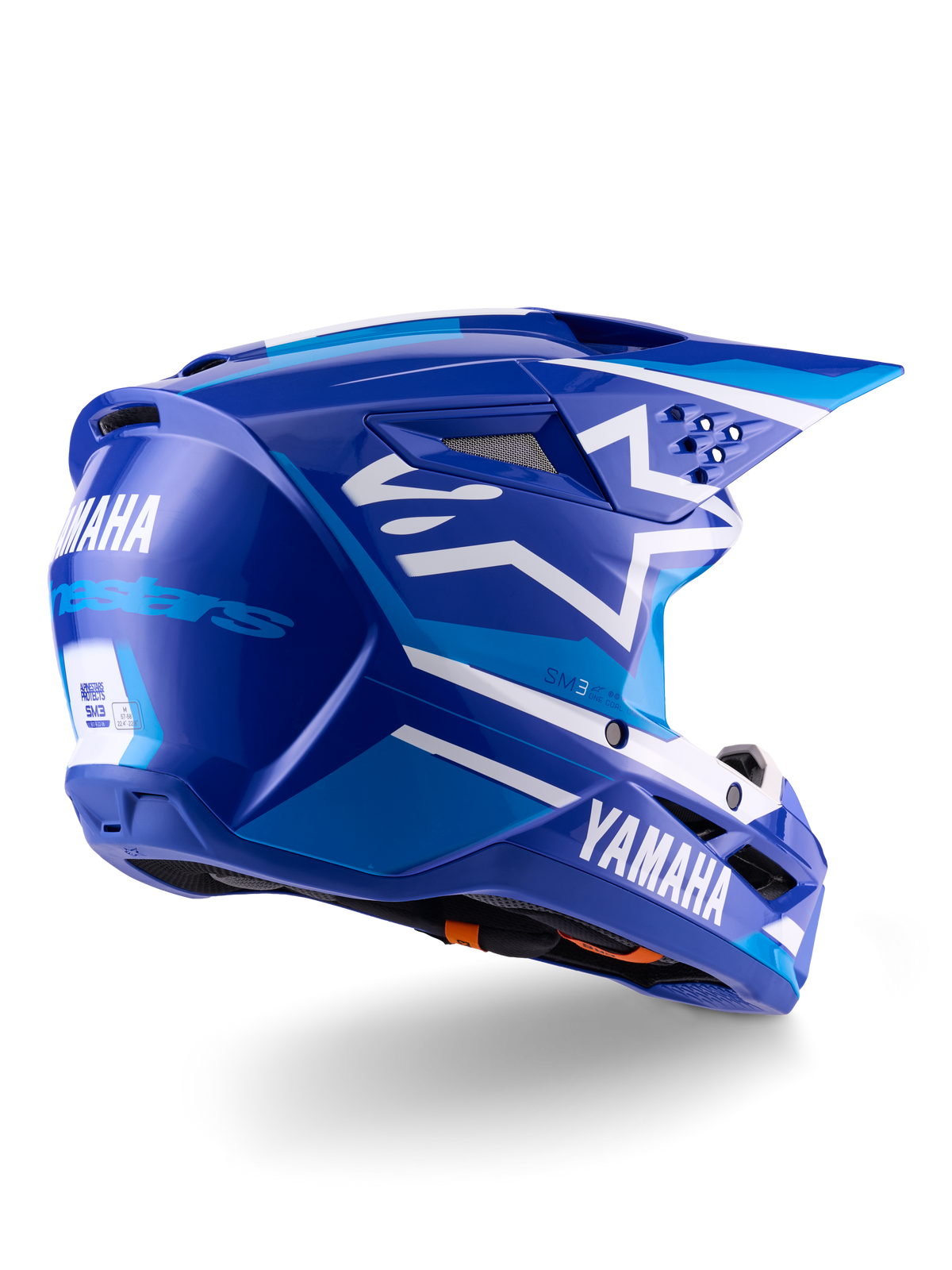 Alpinestars Yamaha S-M3 ECE 22.06 Helm – Blauw wit glans