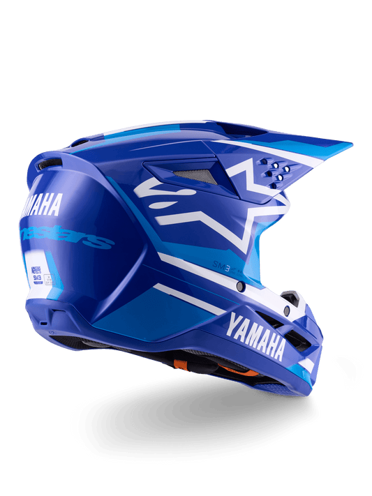 Alpinestars Yamaha S-M3 ECE 22.06 Helm – Blauw wit glans