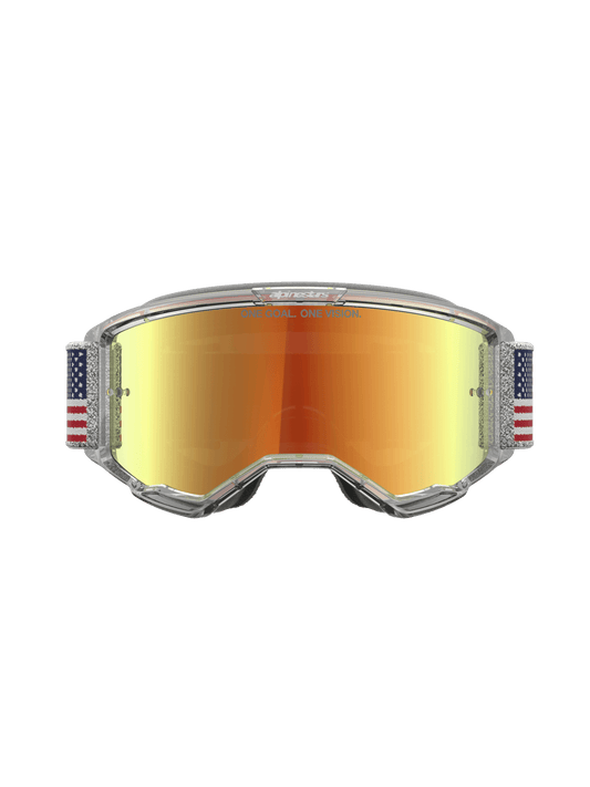 Alpinestars Vision 5 Fiftyfold Beperkte Oplage Crossbril – Blauw rood wit spiegel rood