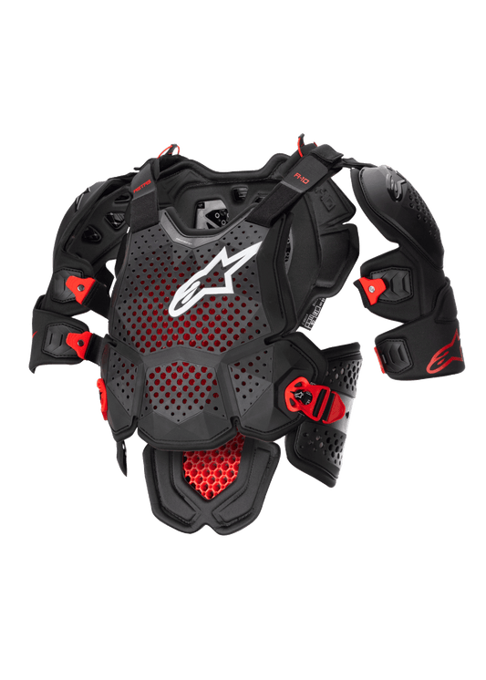 Alpinestars A-10 V2 Volledige Borstbeschermer – Antraciet zwart rood