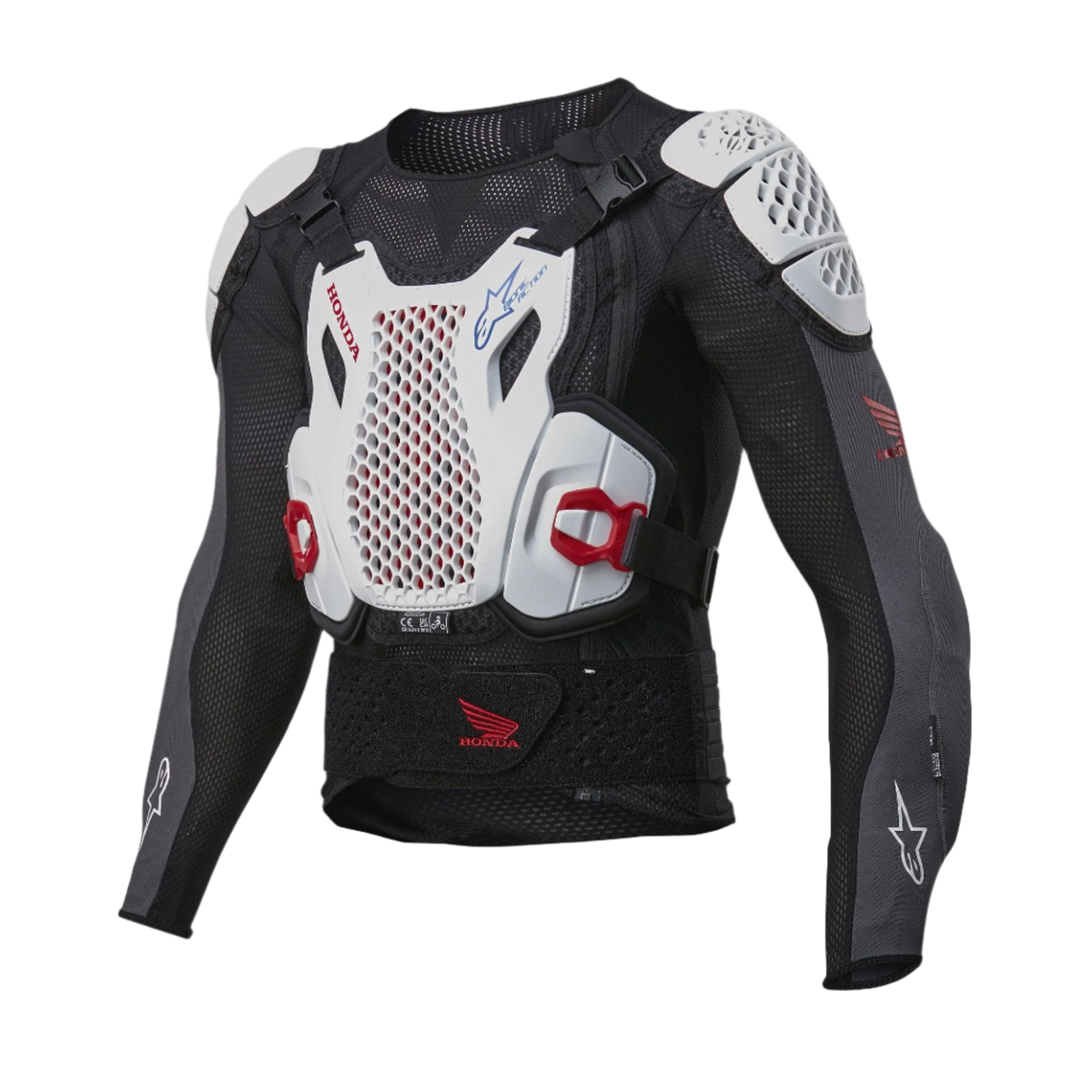 Alpinestars Honda Bionic Plus V2 Beschermjas – Zwart wit blauw helder rood