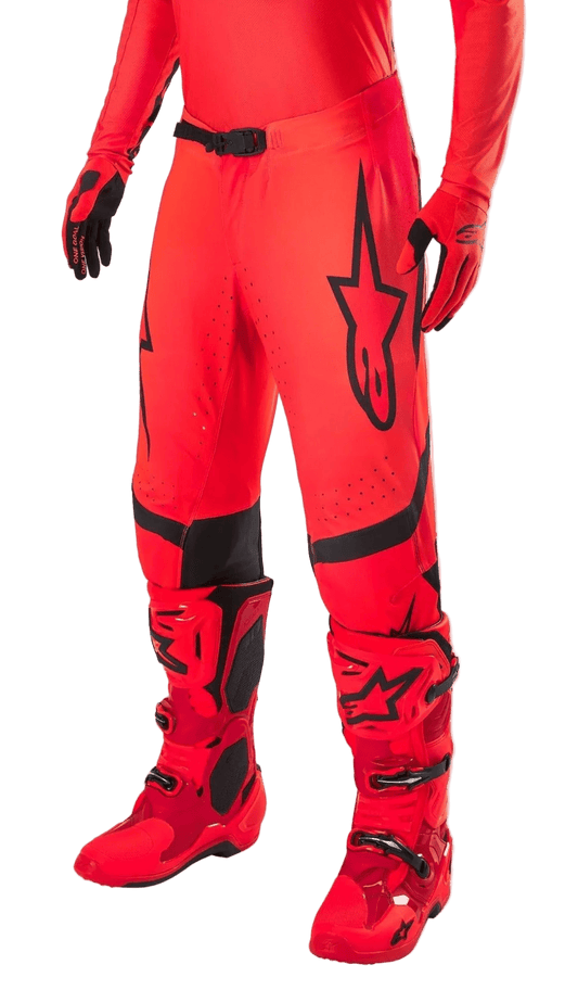 Alpinestars Supertech Ember Beperkte Oplage Broek – Rood fluo bright rood zwart