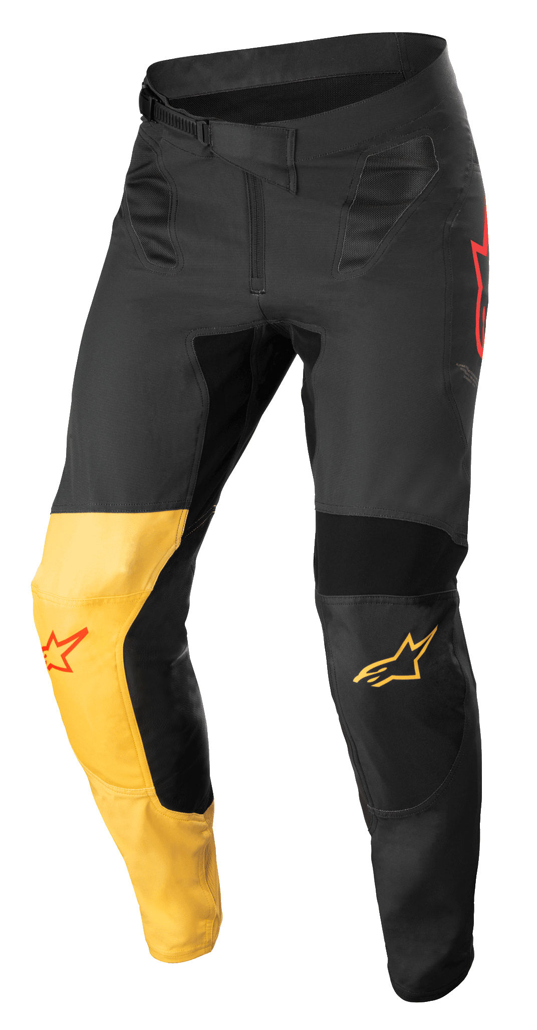 Alpinestars Supertech Blaze Broek – Zwart warm geel rood fluo