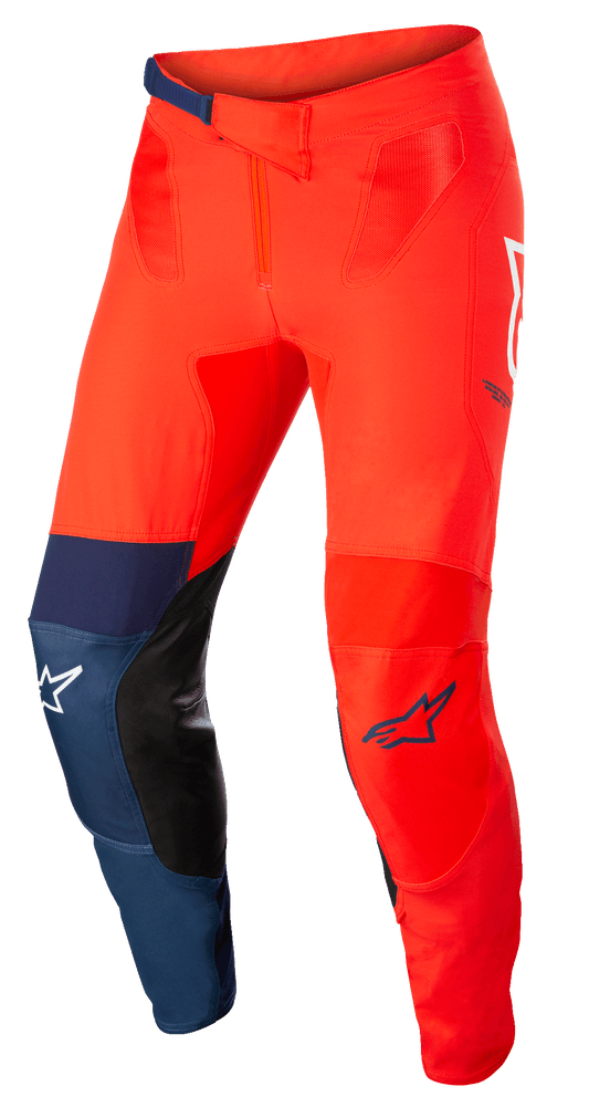 Alpinestars Supertech Blaze Broek – Helderrood donkerblauw wit