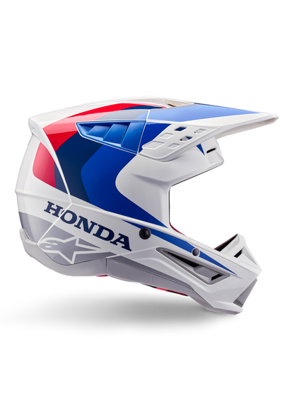 Alpinestars Honda S-M5 Helm ECE 22.06 – Wit blauw rood glanzend