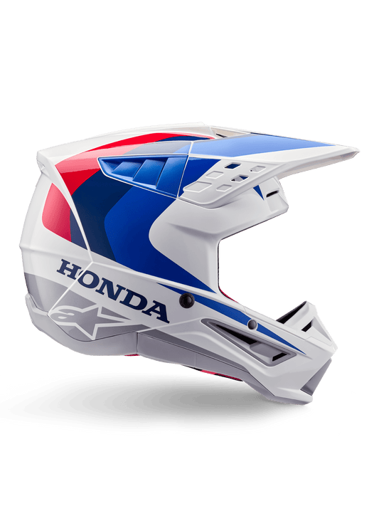 Alpinestars Honda S-M5 Helm ECE 22.06 – Wit blauw rood glanzend