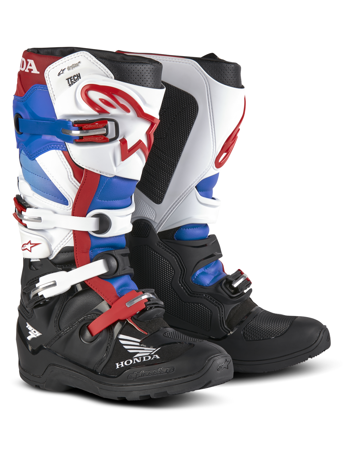 Alpinestars Honda Tech 7 Enduro Drystar® Laarzen – Zwart wit blauw helder rood