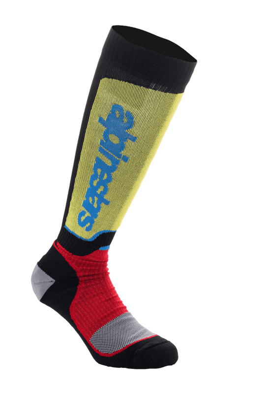 Alpinestars MX Plus Sokken – Zwart rood lichtblauw