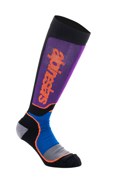 Alpinestars MX Plus Sokken – Zwart koningsblauw purper