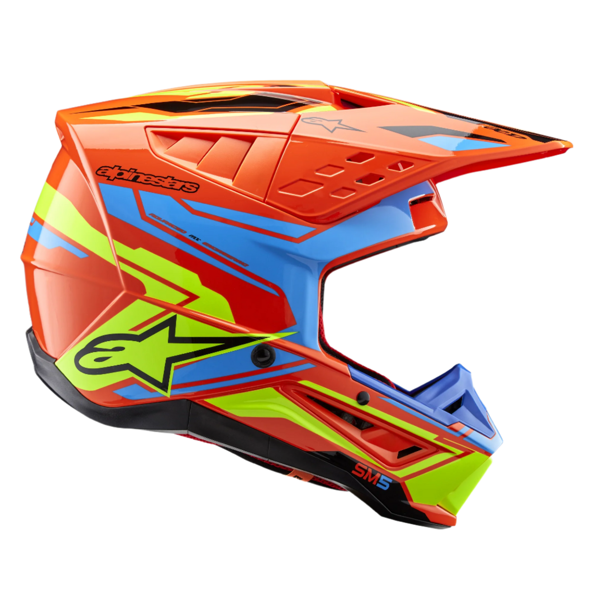 Alpinestars S-M5 Action 2 Helm ECE 22.06 – Oranje fluo cyaan geel fluo g