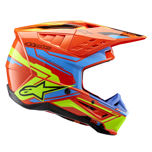 Alpinestars S-M5 Action 2 Helm ECE 22.06 – Oranje fluo cyaan geel fluo g