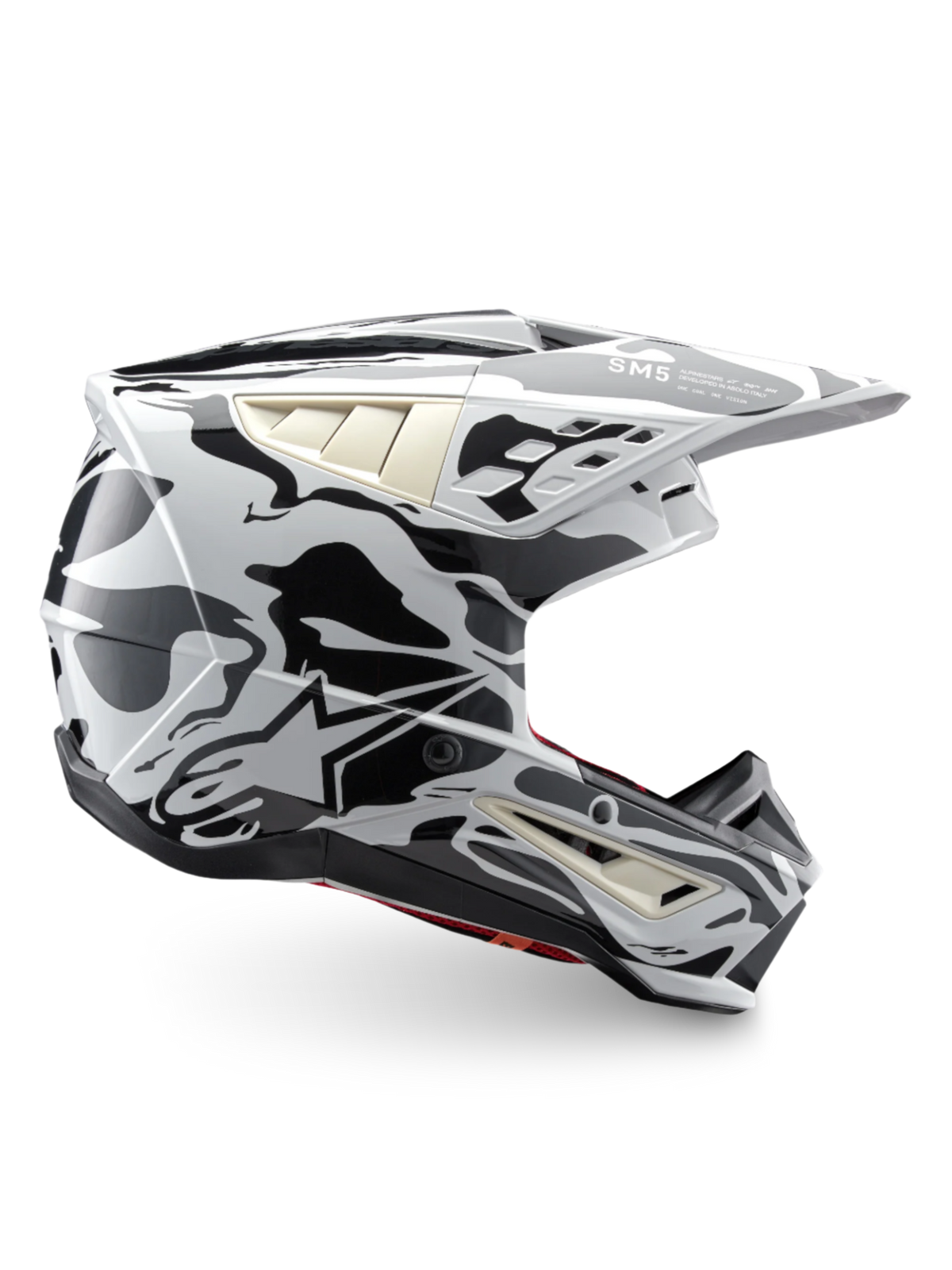 Alpinestars S-M5 Mineral ECE 22.06 Helm – Koel grijs donkergrijs glanzend