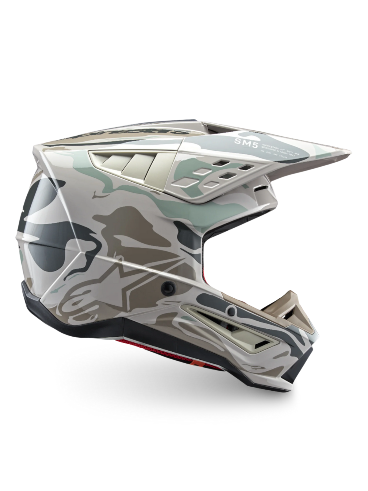 Alpinestars S-M5 Mineral ECE 22.06 Helm – Warm grijs celadon groen glanzend