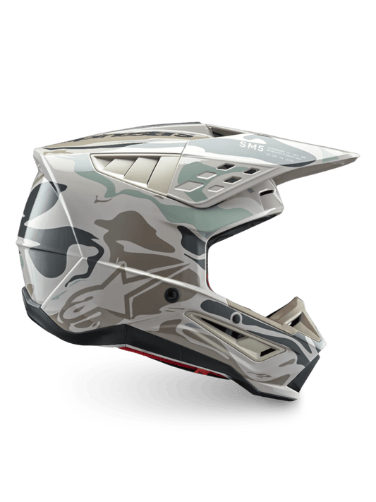 Alpinestars S-M5 Mineral ECE 22.06 Helm – Warm grijs celadon groen glanzend