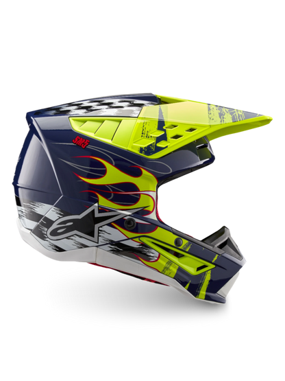 Alpinestars S-M5 Rash Helm ECE 22.06 – Nacht marine geel fluo glanzend