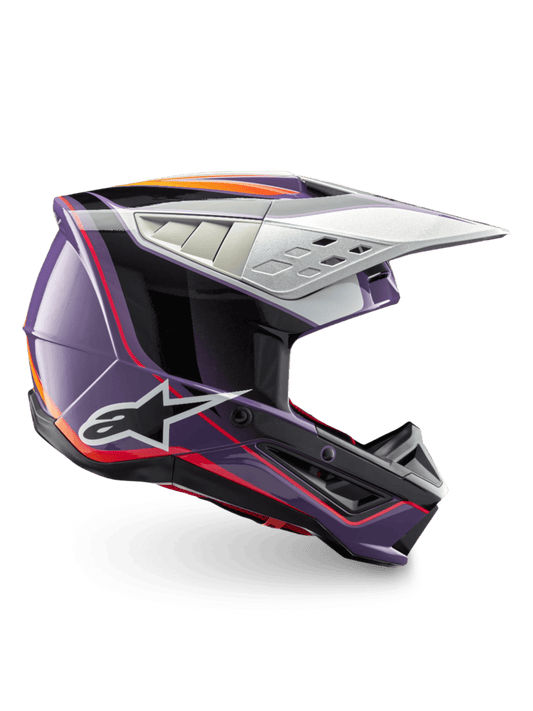 Alpinestars S-M5 Sail ECE 22.06 Helm – Violet zwart zilver glanzend
