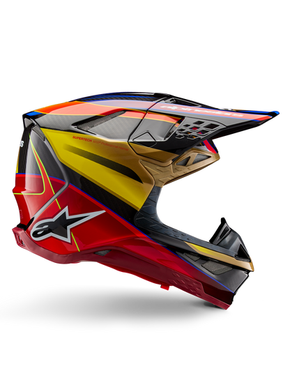 Alpinestars Supertech M10 Era ECE 22.06 Helm – Goud geel rio rood glanzend
